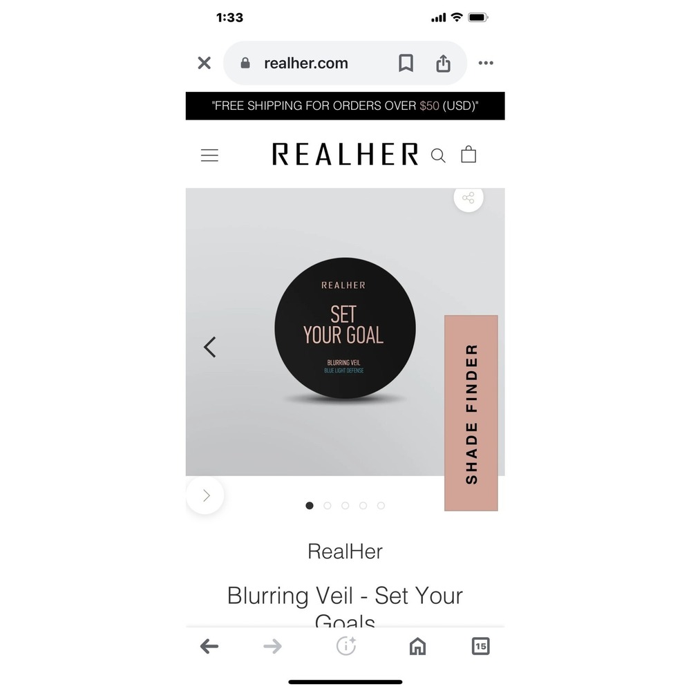 RealHer Blurring Veil Set Your Goal Blue Light Defense Setting Powder NEW - Picture 4 of 8